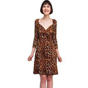 Norma Kamali Animal Print Jersey Wrap Dress Medium